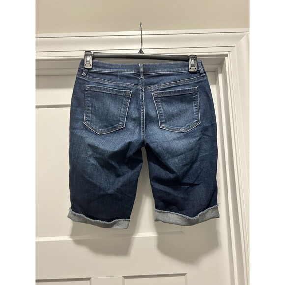 Ann Taylor Loft Women Bermuda Blue Cotton Blend Dark Wash Denim Jeans Shorts 2 - Picture 4 of 4